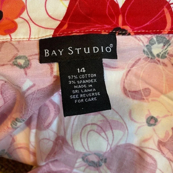 Bay Studios Cottagecore Floral Sleeveless Fit  Flare Midi Dress Women 14 Stretch - Picture 4 of 6